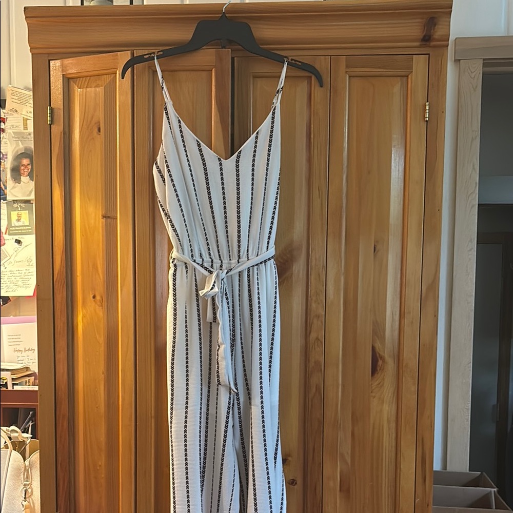 One Clothing White and Black Patterned Jumpsuit
